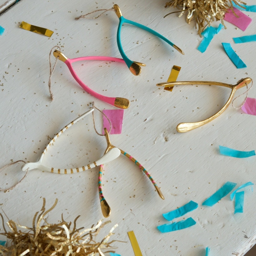 1 New Large Whimsical Wishbone Ornament